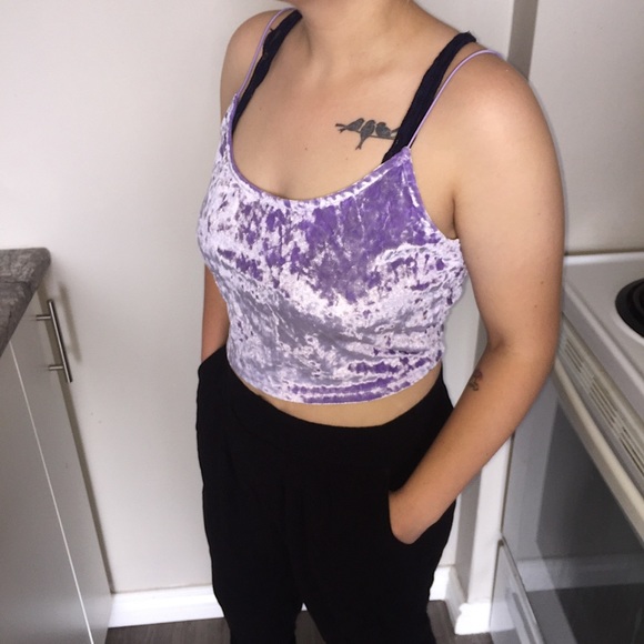 H&M Strapped velour/velvet tube top - Picture 2 of 5